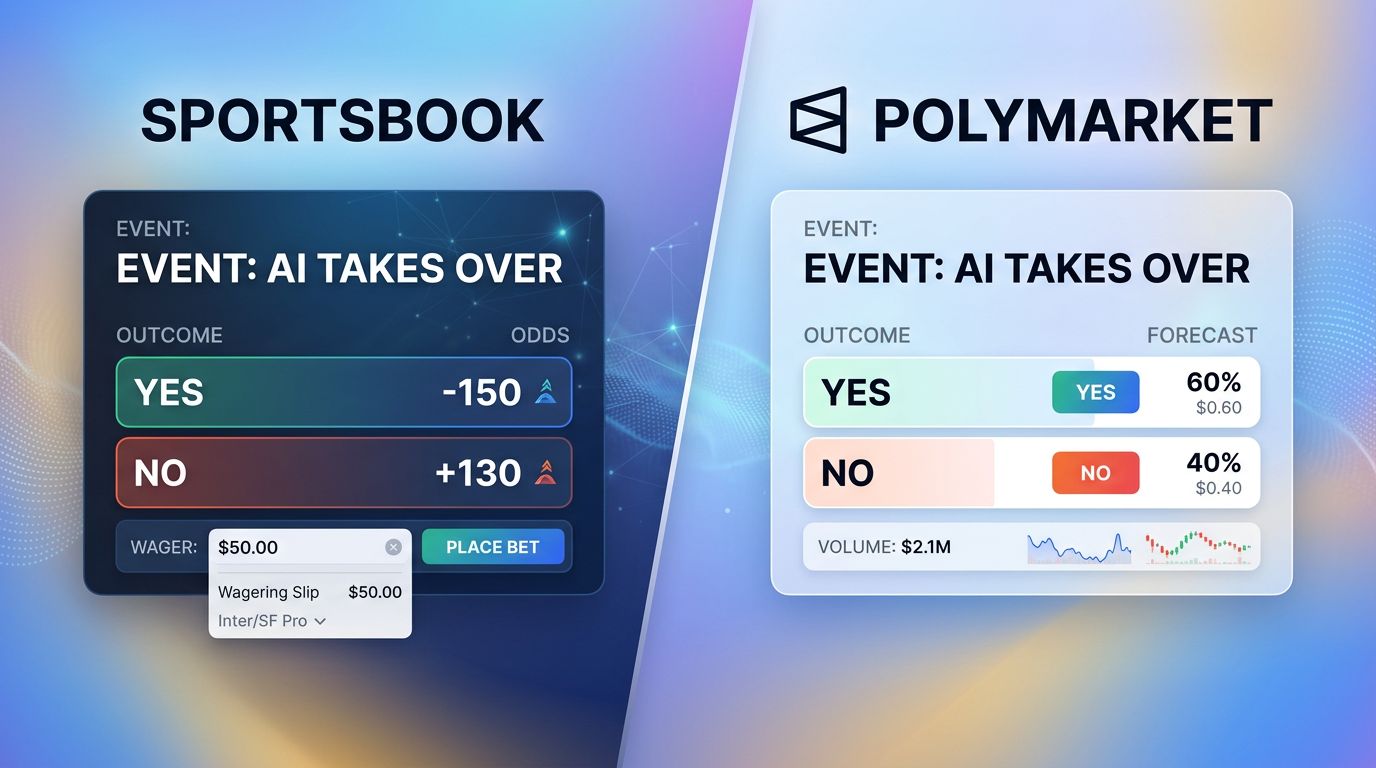 Sportsbook odds vs prediction market odds for the same event